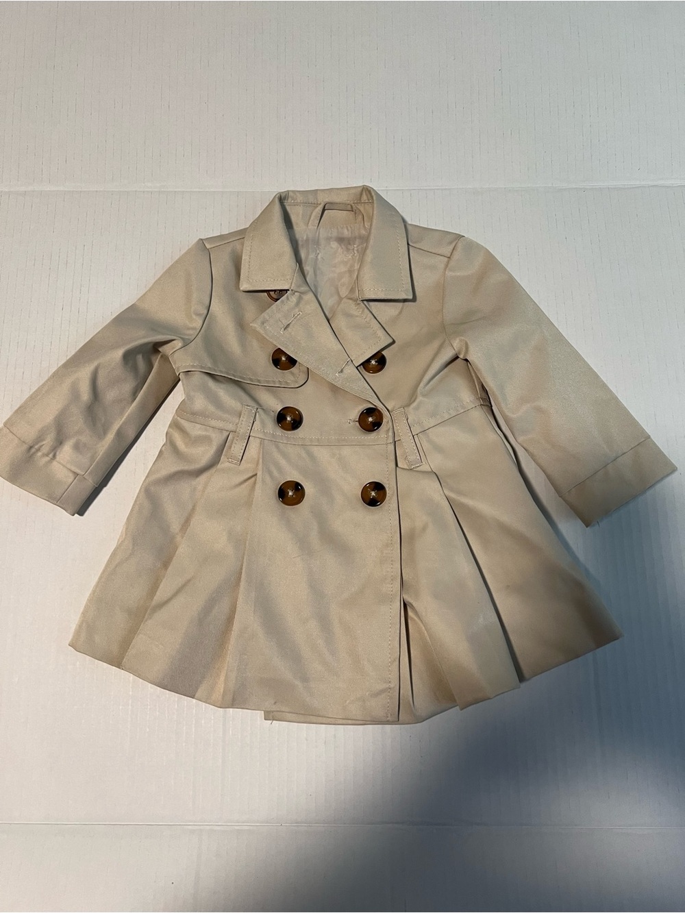 Classic Beige Double-Breasted Trench Coat for toddler
